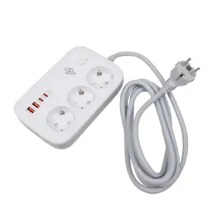 Сетевой фильтр (удлинитель) LP F65WG4 (3x230V-3520W, 2xUSB-60W, 2xType-C 65W QC/PD) LogicPower UA