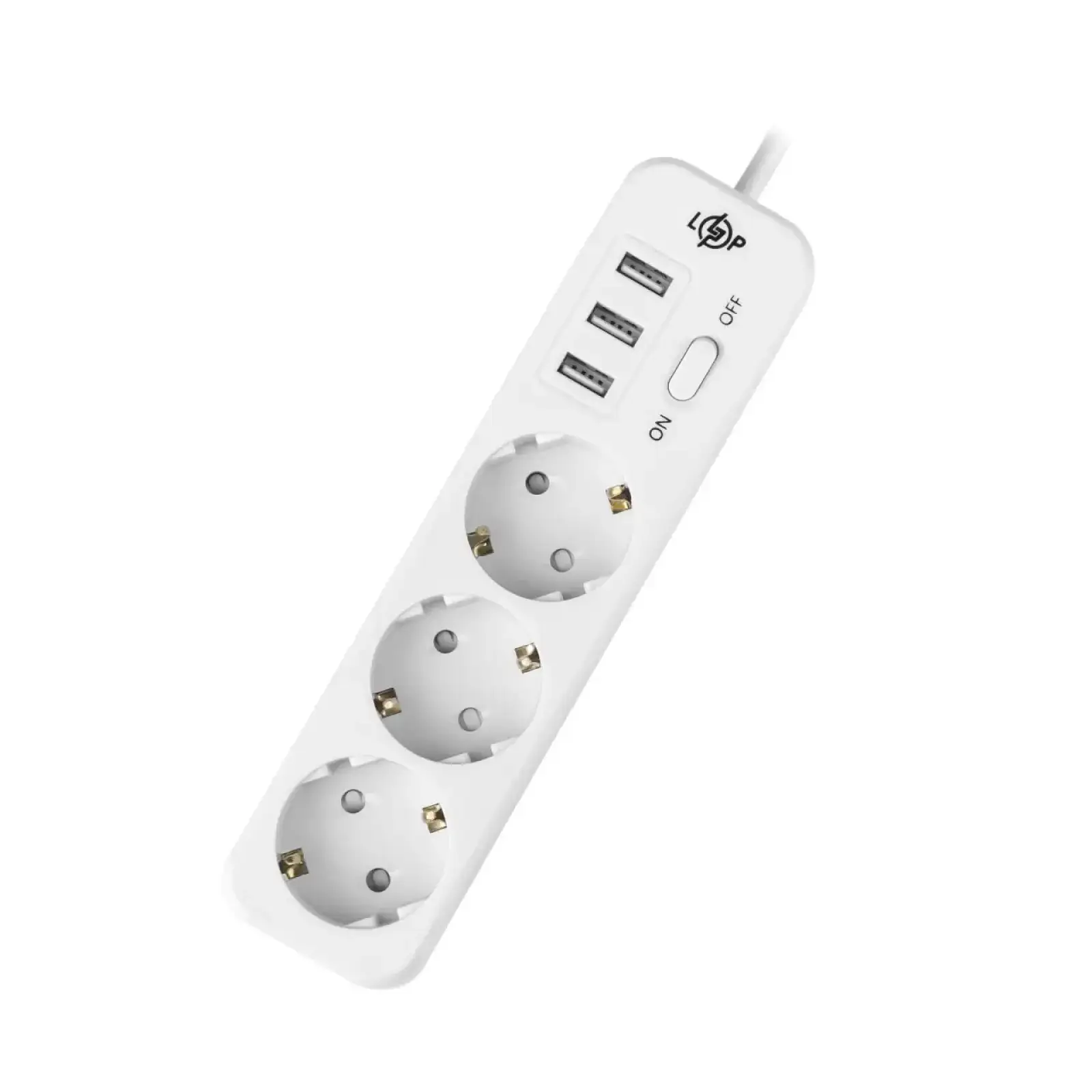 Мережевий фільтр PREMIUM LP-X3 USB 4 м White (2200 Вт) LogicPower UA