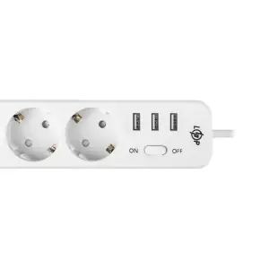 Мережевий фільтр PREMIUM LP-X3 USB 4 м White (2200 Вт) LogicPower UA