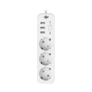 Мережевий фільтр PREMIUM LP-X3 USB 4 м White (2200 Вт) LogicPower UA