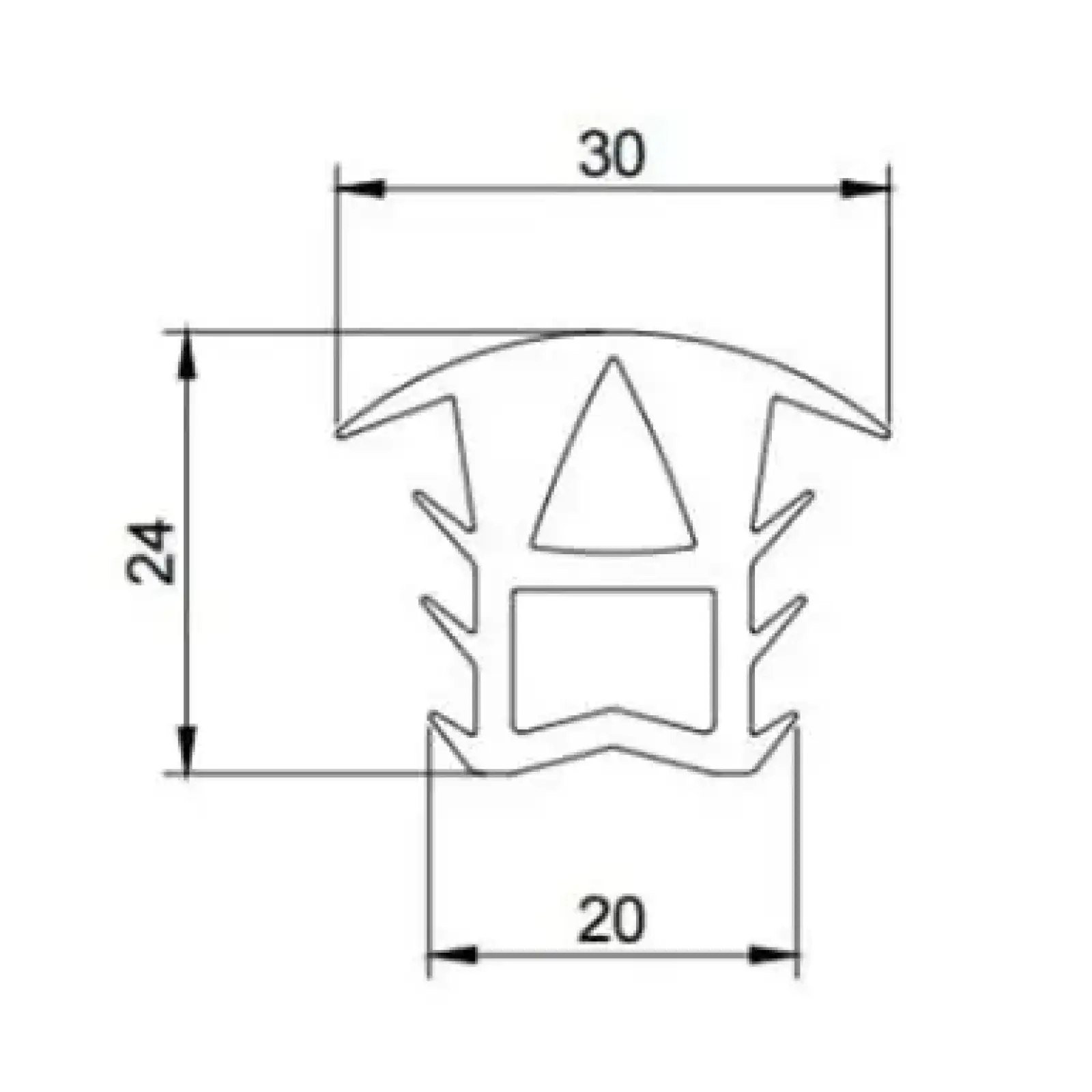 Ущільнювач для сонячних панелей (30*24*20 мм), EPDM LogicPower UA