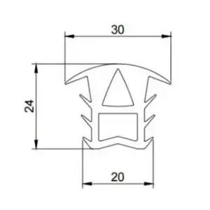 Ущільнювач для сонячних панелей (30*24*20 мм), EPDM LogicPower UA