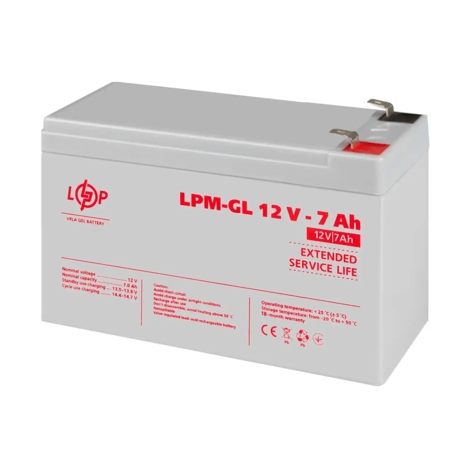 Аккумулятор гелевый LPM-GL 12V - 7 Ah Уценка 08/24 LogicPower UA