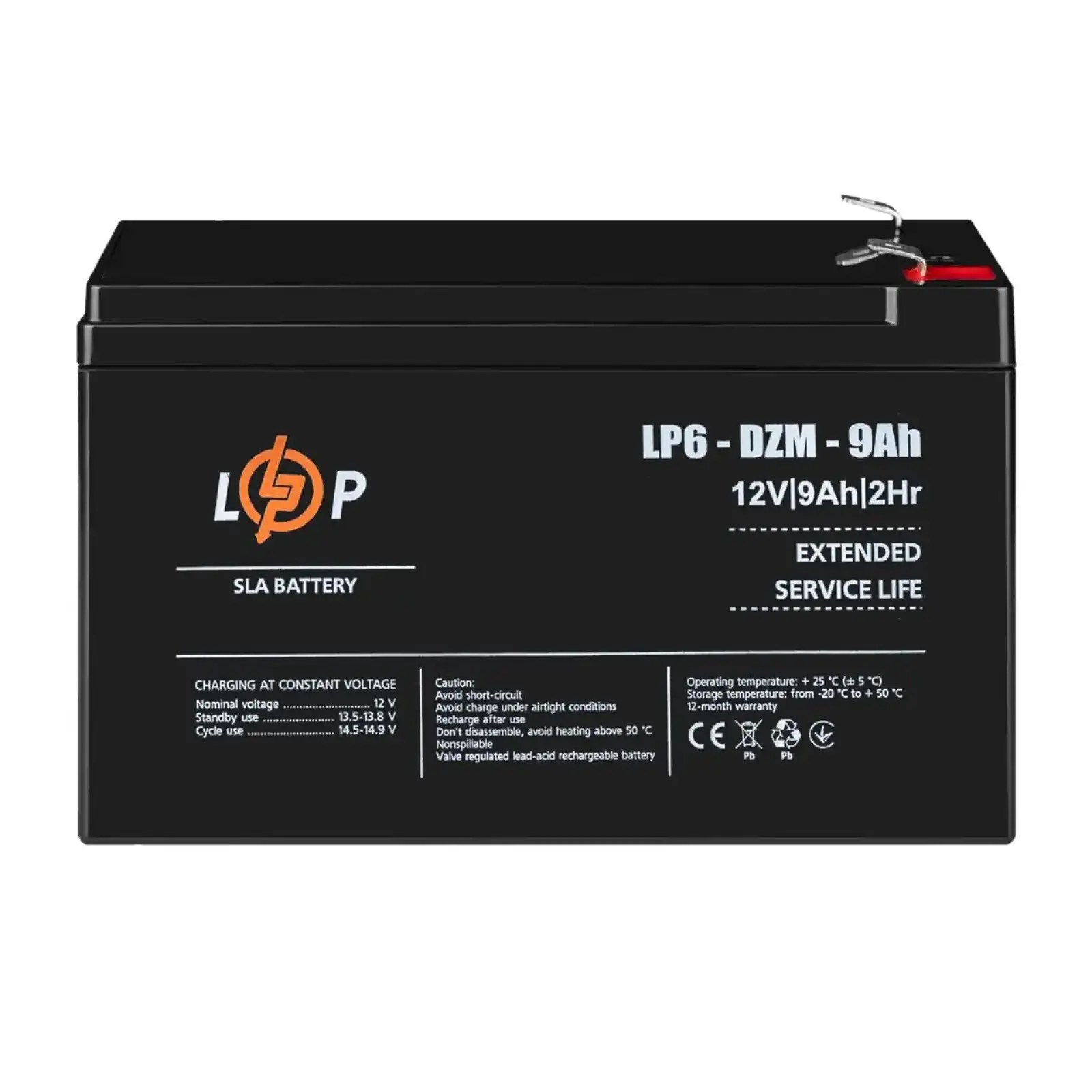 Тяговый свинцово-кислотный AGM аккумулятор LP 6-DZM-9 Ah LogicPower UA