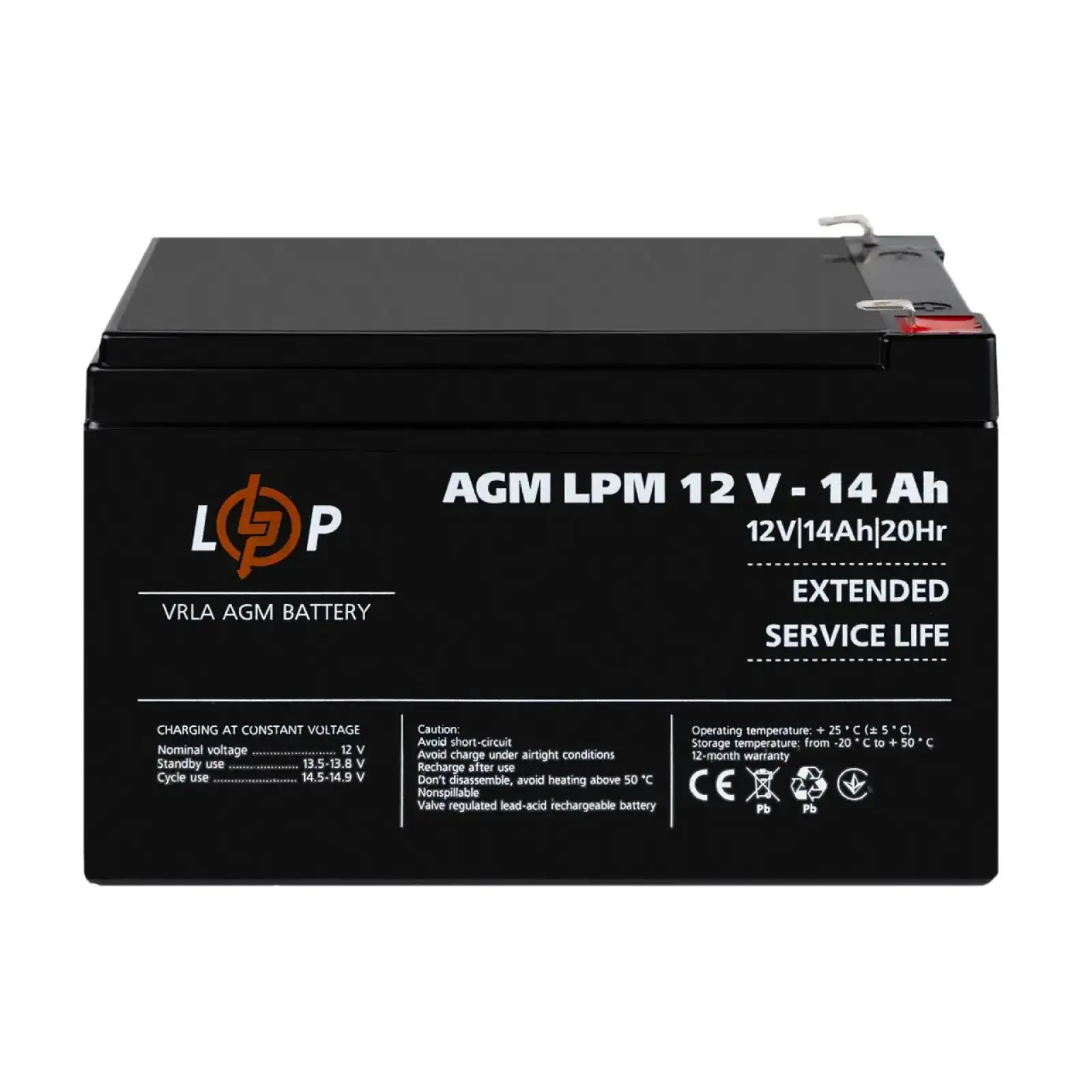 Акумулятор AGM LPM 12V - 14 Ah LogicPower UA