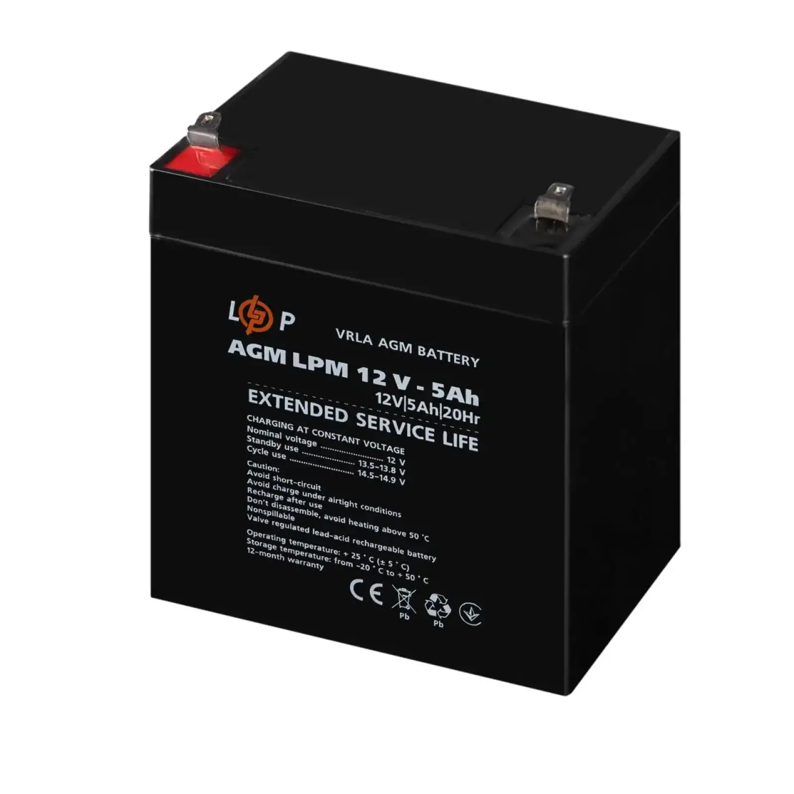 Аккумулятор AGM LPM 12V - 5 Ah LogicPower UA