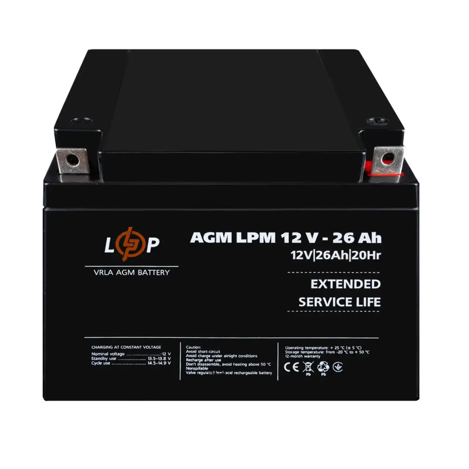 Аккумулятор AGM LPM 12V - 26 Ah LogicPower UA