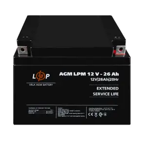 Аккумулятор AGM LPM 12V - 26 Ah LogicPower UA
