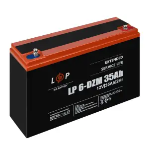 Тяговый свинцово-кислотный AGM аккумулятор LP 6-DZM-35 Ah LogicPower UA