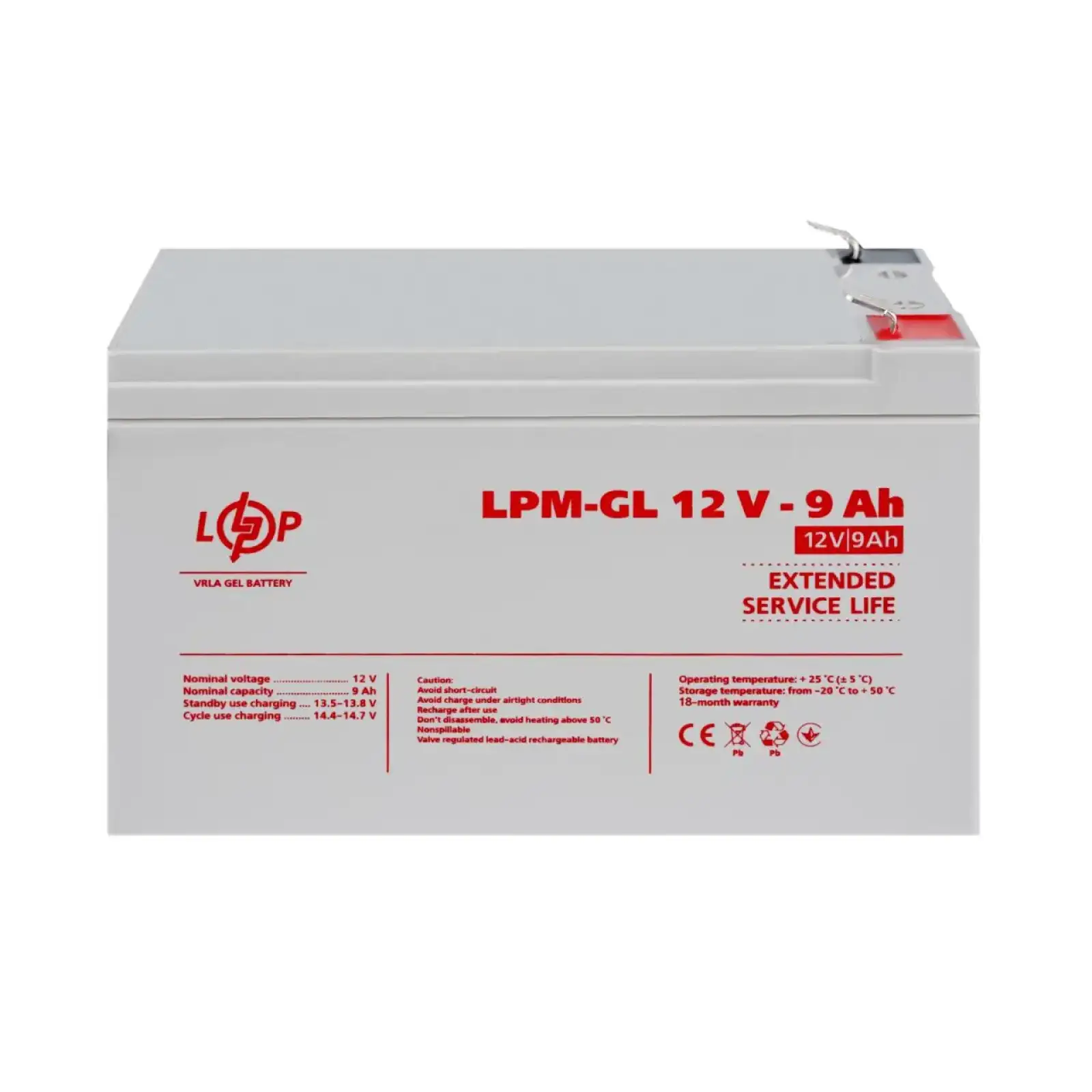 Акумулятор гелевий LPM-GL 12V - 9 Ah LogicPower UA
