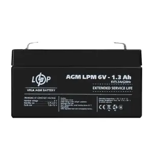 Аккумулятор AGM LPM 6V - 1.3 Ah LogicPower UA
