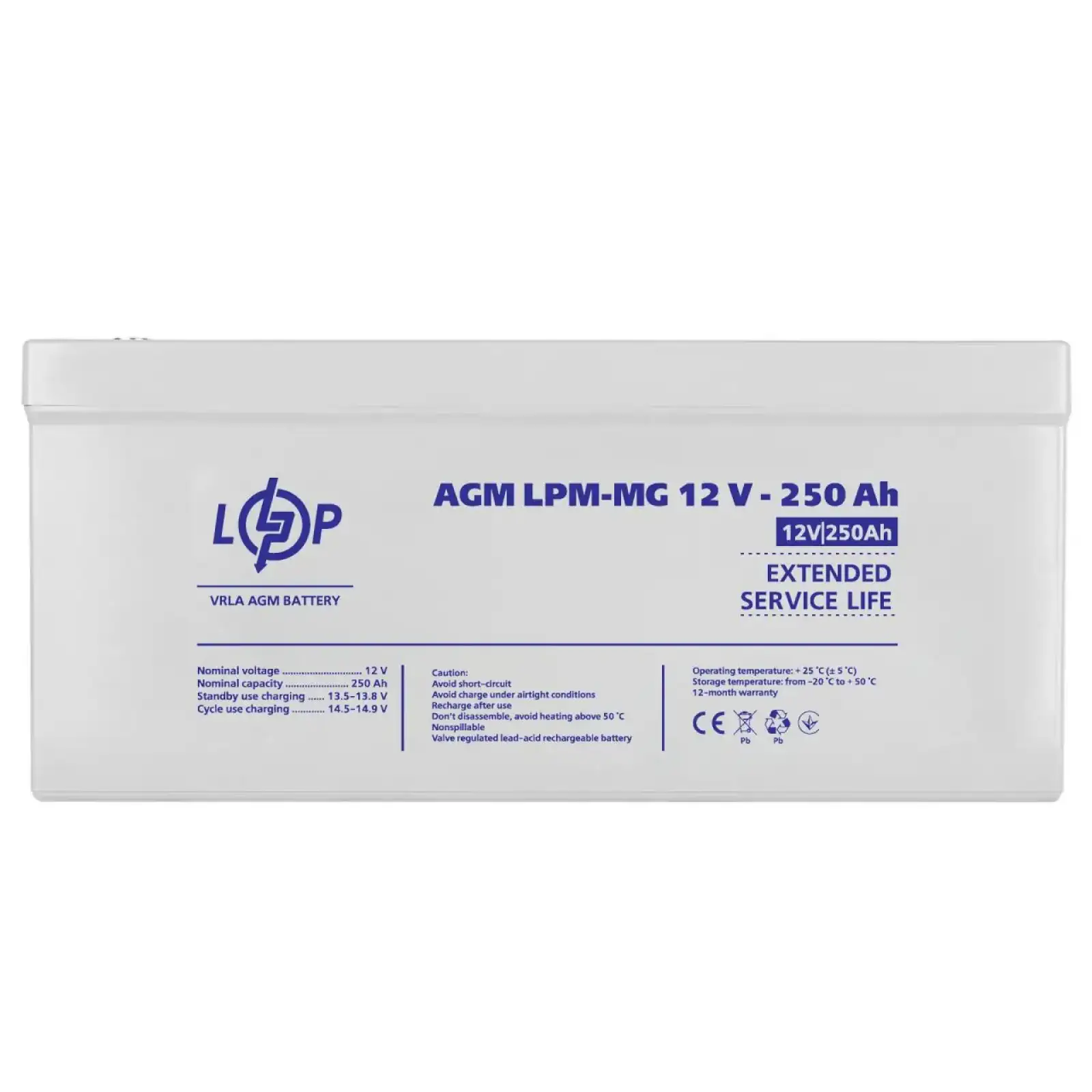 Аккумулятор мультигелевый LPM-MG 12V - 250 Ah LogicPower UA