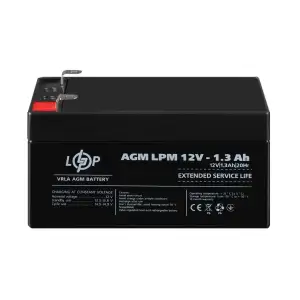 Аккумулятор AGM LPM 12V - 1.3 Ah LogicPower UA