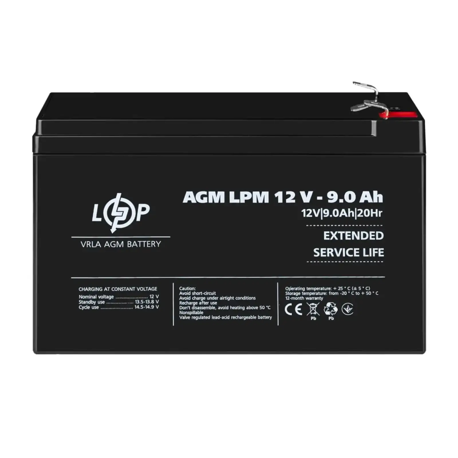 Аккумулятор AGM LPM 12V - 9 Ah LogicPower UA