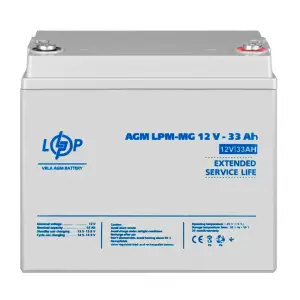 Аккумулятор мультигелевый LPM-MG 12V - 33 Ah + справа LogicPower UA