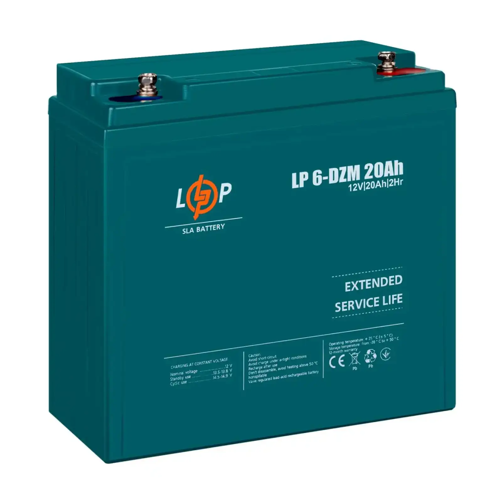 Тяговый свинцово-кислотный AGM аккумулятор LP 6-DZM-20 Ah LogicPower UA