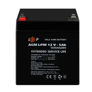 Аккумулятор AGM LPM 12V - 5 Ah LogicPower UA
