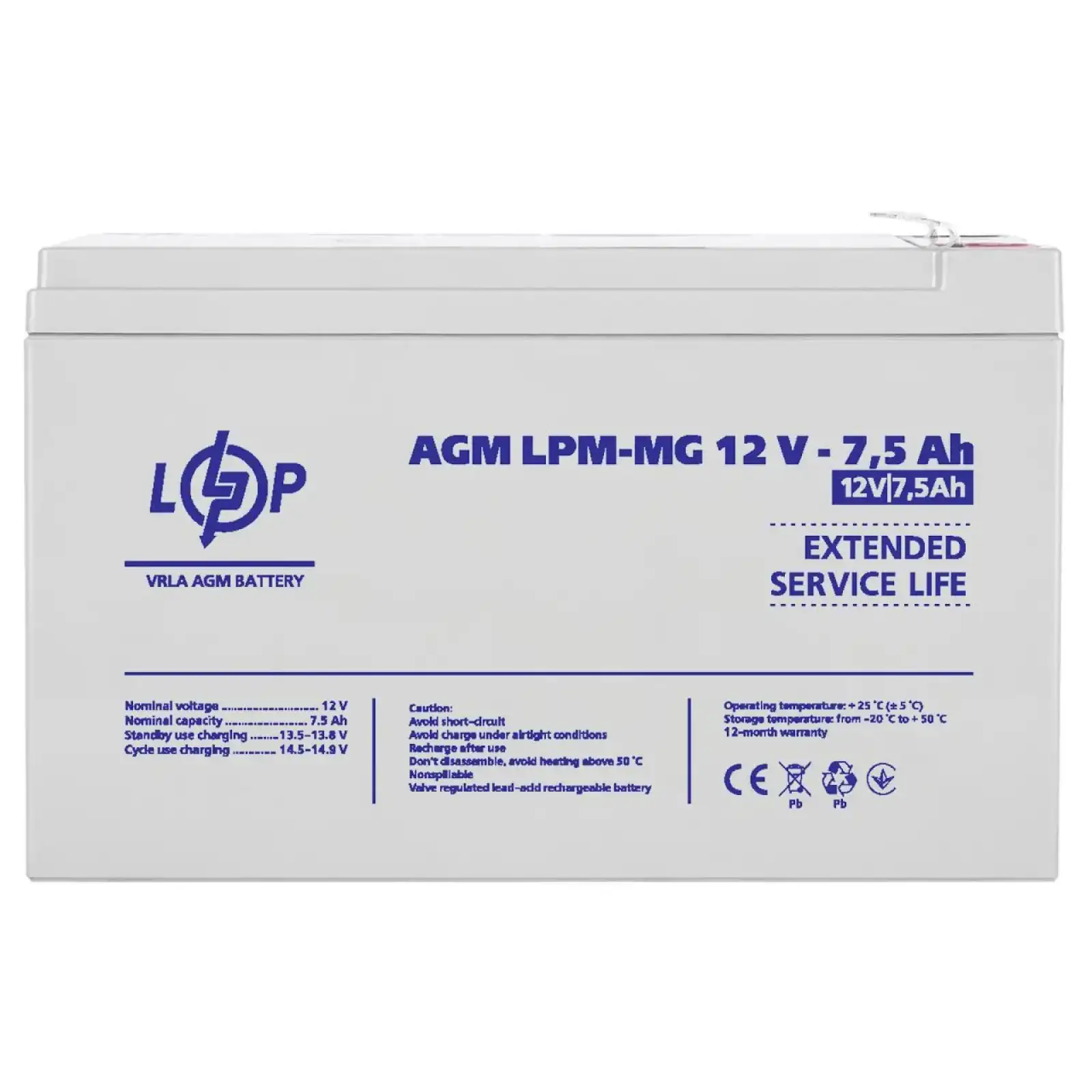 Аккумулятор мультигелевый LPM-MG 12V - 7.5 Ah Уценка 11.06 LogicPower UA