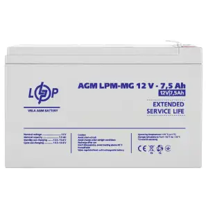 Аккумулятор мультигелевый LPM-MG 12V - 7.5 Ah Уценка 11.06 LogicPower UA
