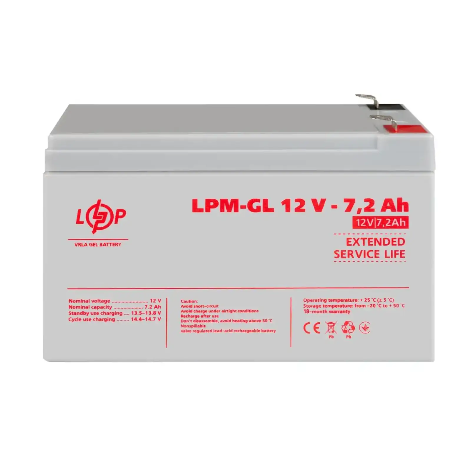 Аккумулятор гелевый LPM-GL 12V - 7.2 Ah Уценка 08.2024 LogicPower UA