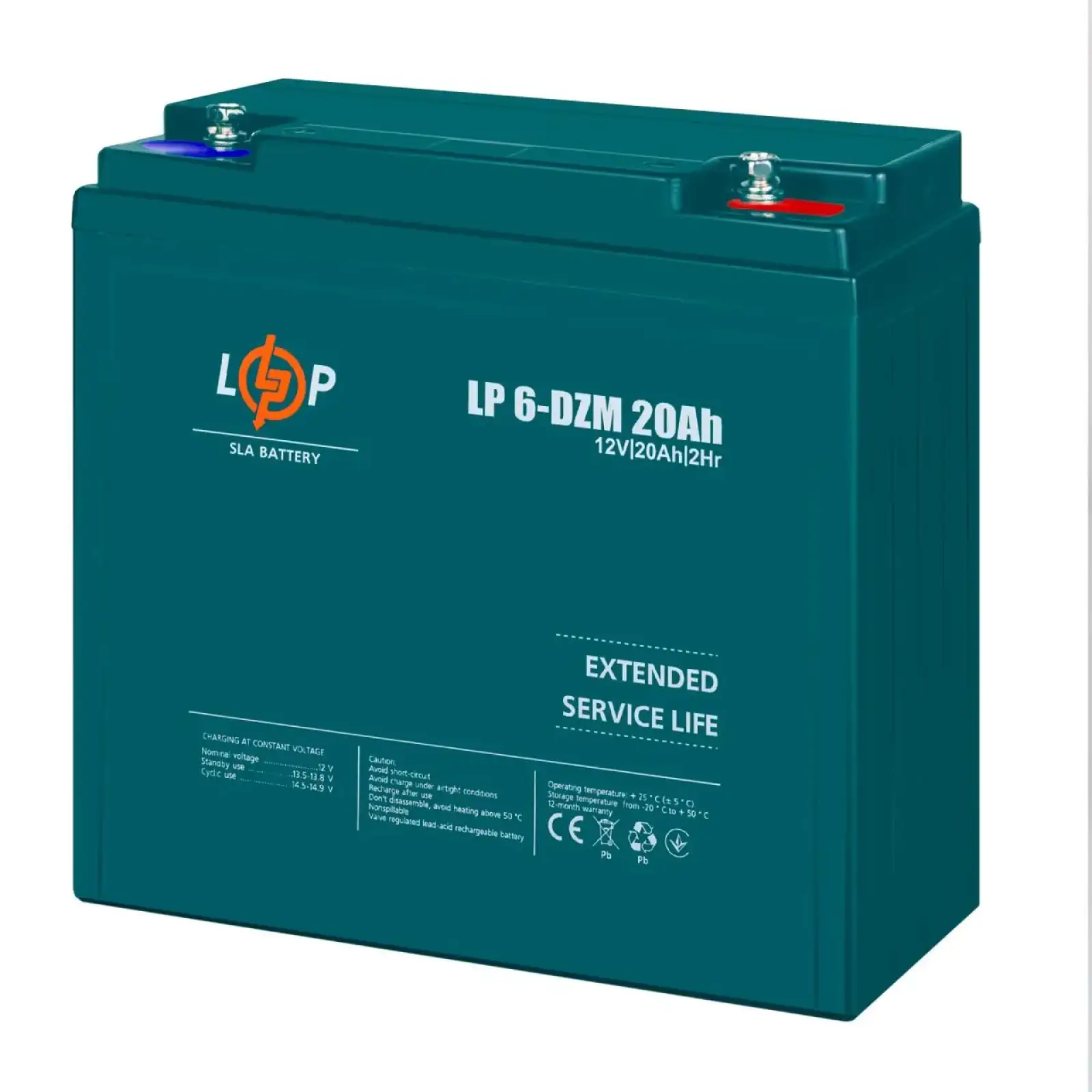 Тяговый свинцово-кислотный AGM аккумулятор LP 6-DZM-20 Ah LogicPower UA