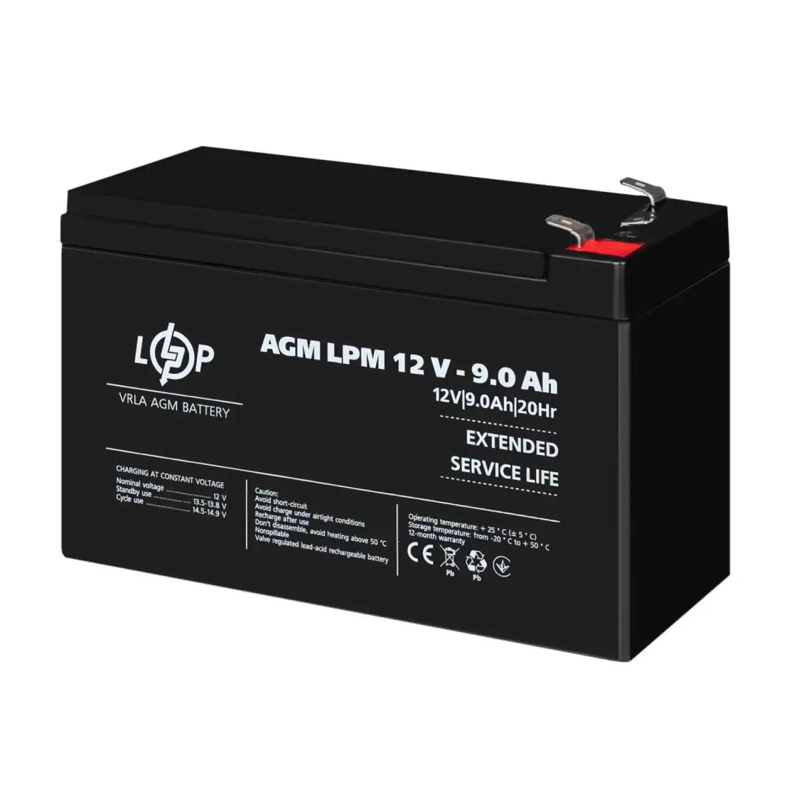 Аккумулятор AGM LPM 12V - 9 Ah LogicPower UA