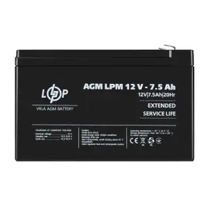 Аккумулятор AGM LPM 12V - 7.5 Ah LogicPower UA