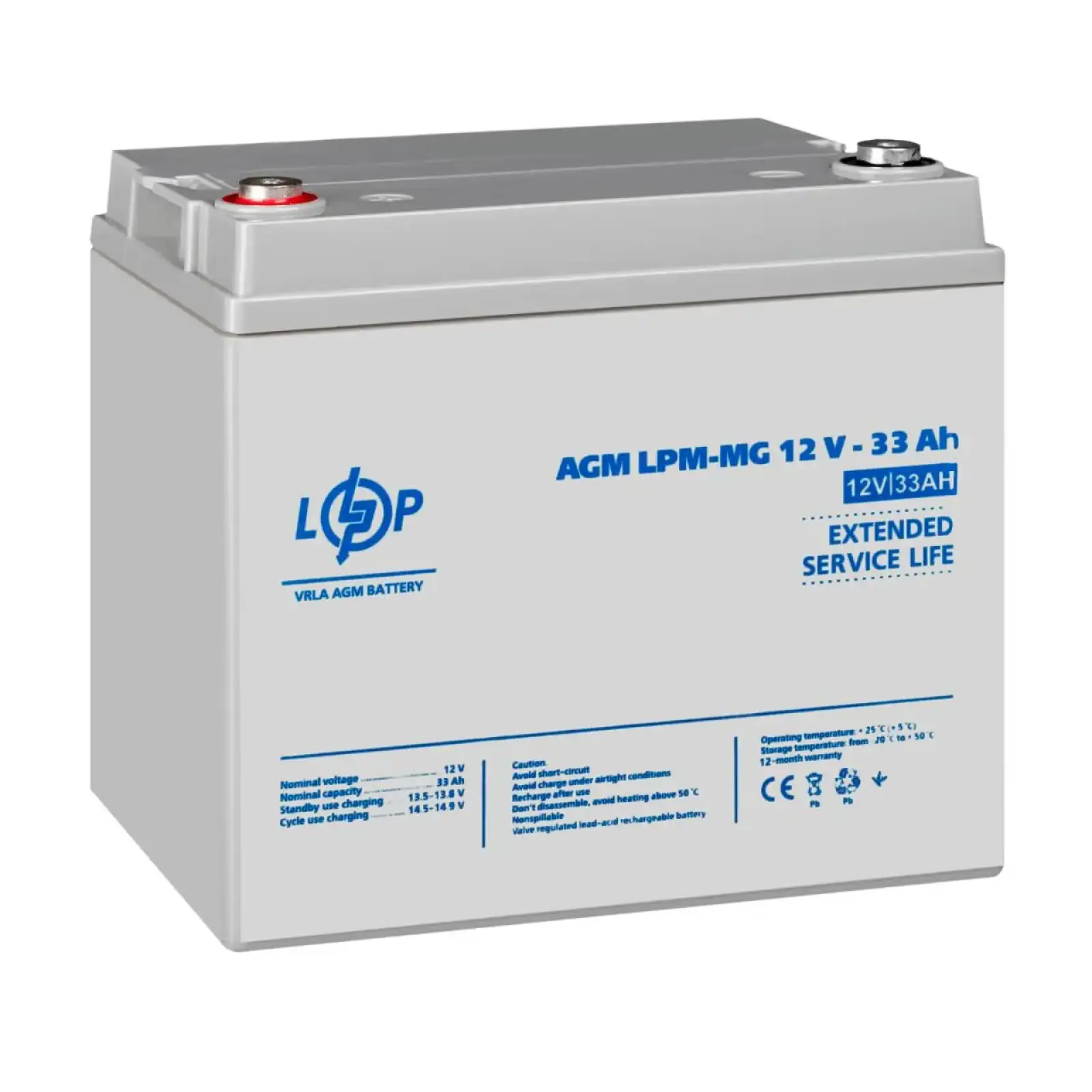 Аккумулятор мультигелевый LPM-MG 12V - 33 Ah Уценка 04.2025 LogicPower UA