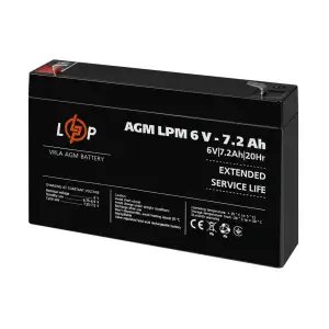 Аккумулятор AGM LPM 6V - 7.2 Ah LogicPower UA