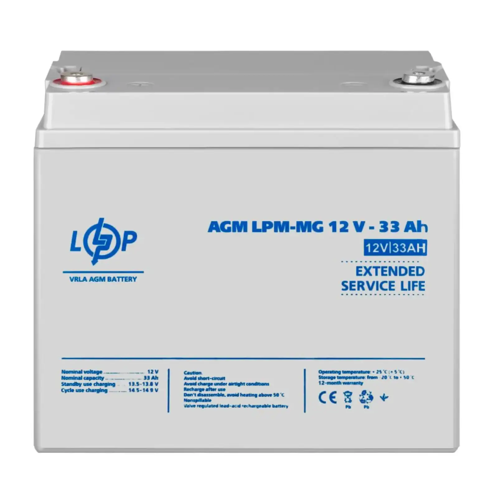 Аккумулятор мультигелевый LPM-MG 12V - 33 Ah Уценка 04.2025 LogicPower UA