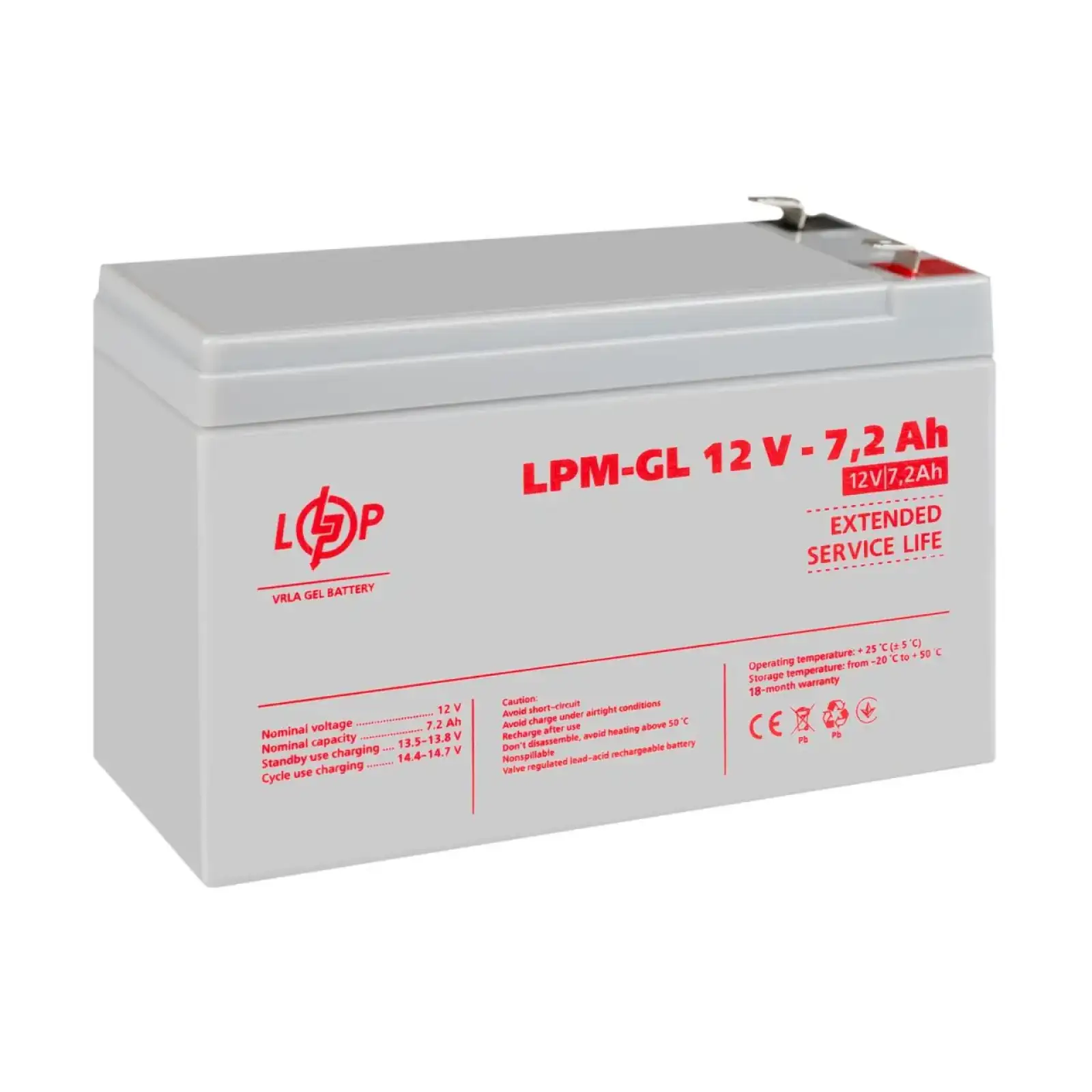 Аккумулятор гелевый LPM-GL 12V - 7.2 Ah Уценка 08.2024 LogicPower UA