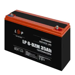 Тяговый свинцово-кислотный AGM аккумулятор LP 6-DZM-35 Ah LogicPower UA
