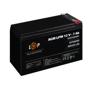 Аккумулятор AGM LPM 12V - 7 Ah LogicPower UA
