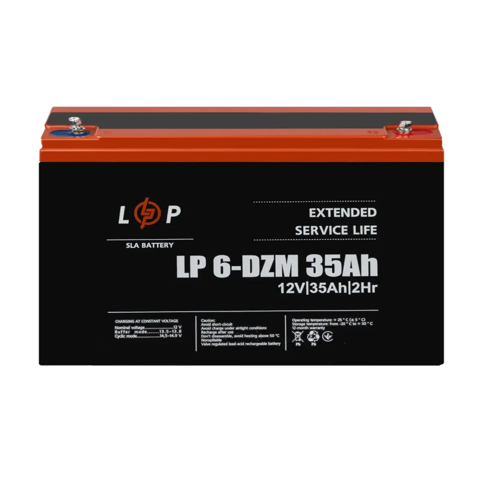 Тяговый свинцово-кислотный AGM аккумулятор LP 6-DZM-35 Ah LogicPower UA