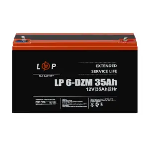 Тяговый свинцово-кислотный AGM аккумулятор LP 6-DZM-35 Ah LogicPower UA