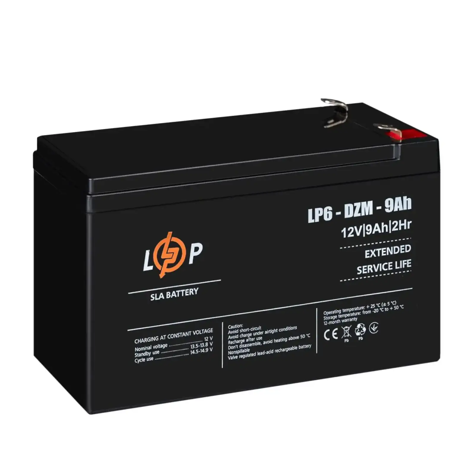 Тяговый свинцово-кислотный AGM аккумулятор LP 6-DZM-9 Ah LogicPower UA