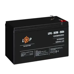 Тяговый свинцово-кислотный AGM аккумулятор LP 6-DZM-9 Ah LogicPower UA