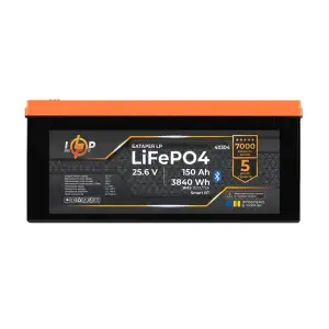 Аккумулятор LP LiFePO4 25,6V - 150 Ah (3840Wh) (BMS 150A/75А) пластик Smart BT LogicPower UA