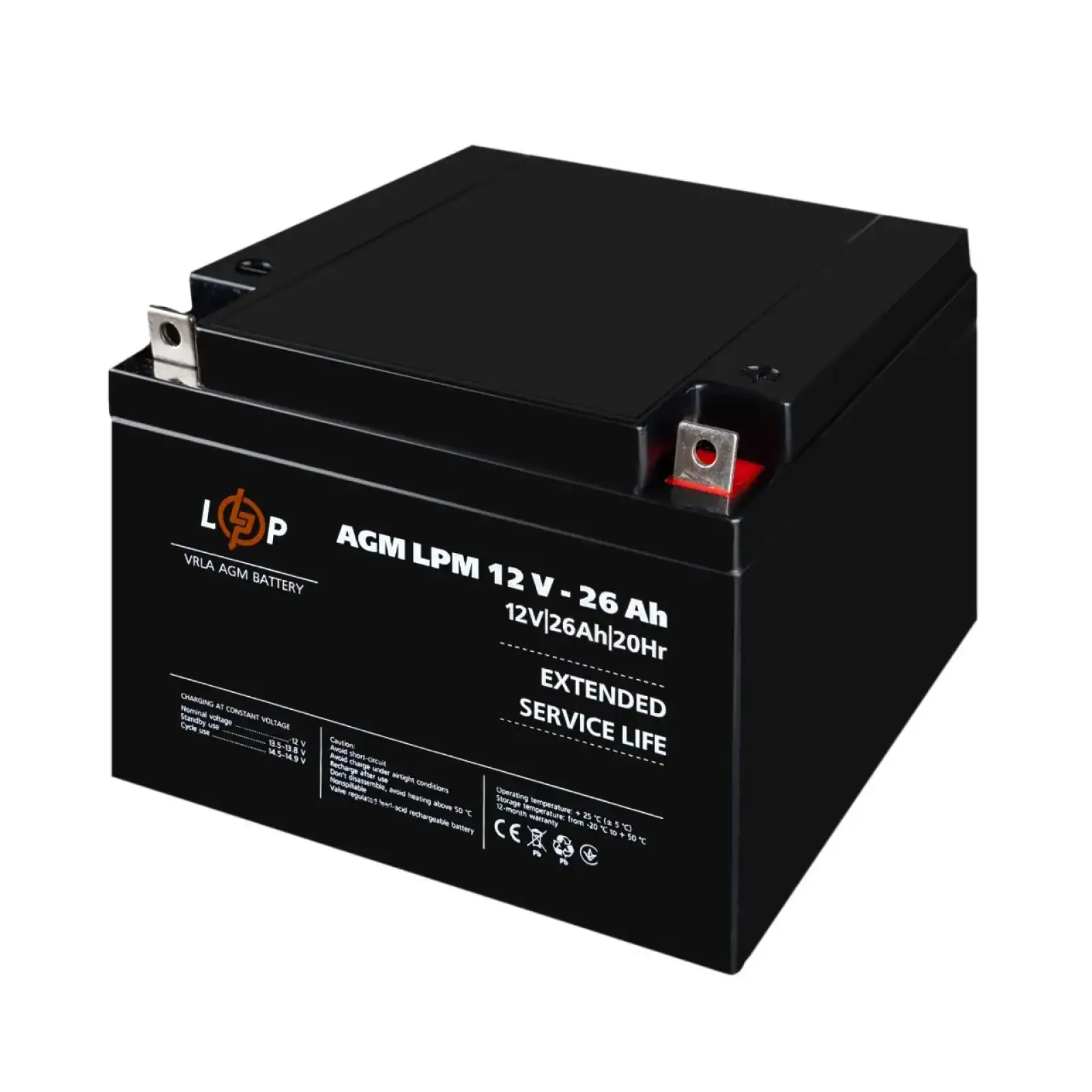 Акумулятор AGM LPM 12V - 26 Ah LogicPower UA