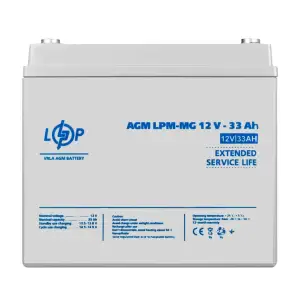 Аккумулятор мультигелевый LPM-MG 12V - 33 Ah Уценка 04.2025 LogicPower UA