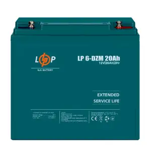Тяговый свинцово-кислотный AGM аккумулятор LP 6-DZM-20 Ah LogicPower UA