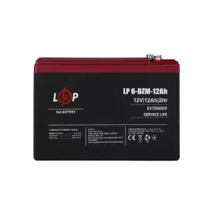 Тяговый свинцово-кислотный AGM аккумулятор LP 6-DZM-12 Ah - под Болт М5 LogicPower UA