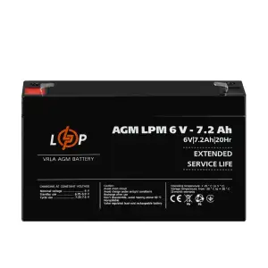 Аккумулятор AGM LPM 6V - 7.2 Ah LogicPower UA