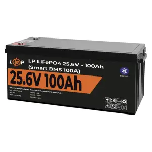 Акумулятор LP LiFePO4 24V (25,6V) - 100 Ah (2560Wh) (Smart BMS 100А) с BT пластик LogicPower UA