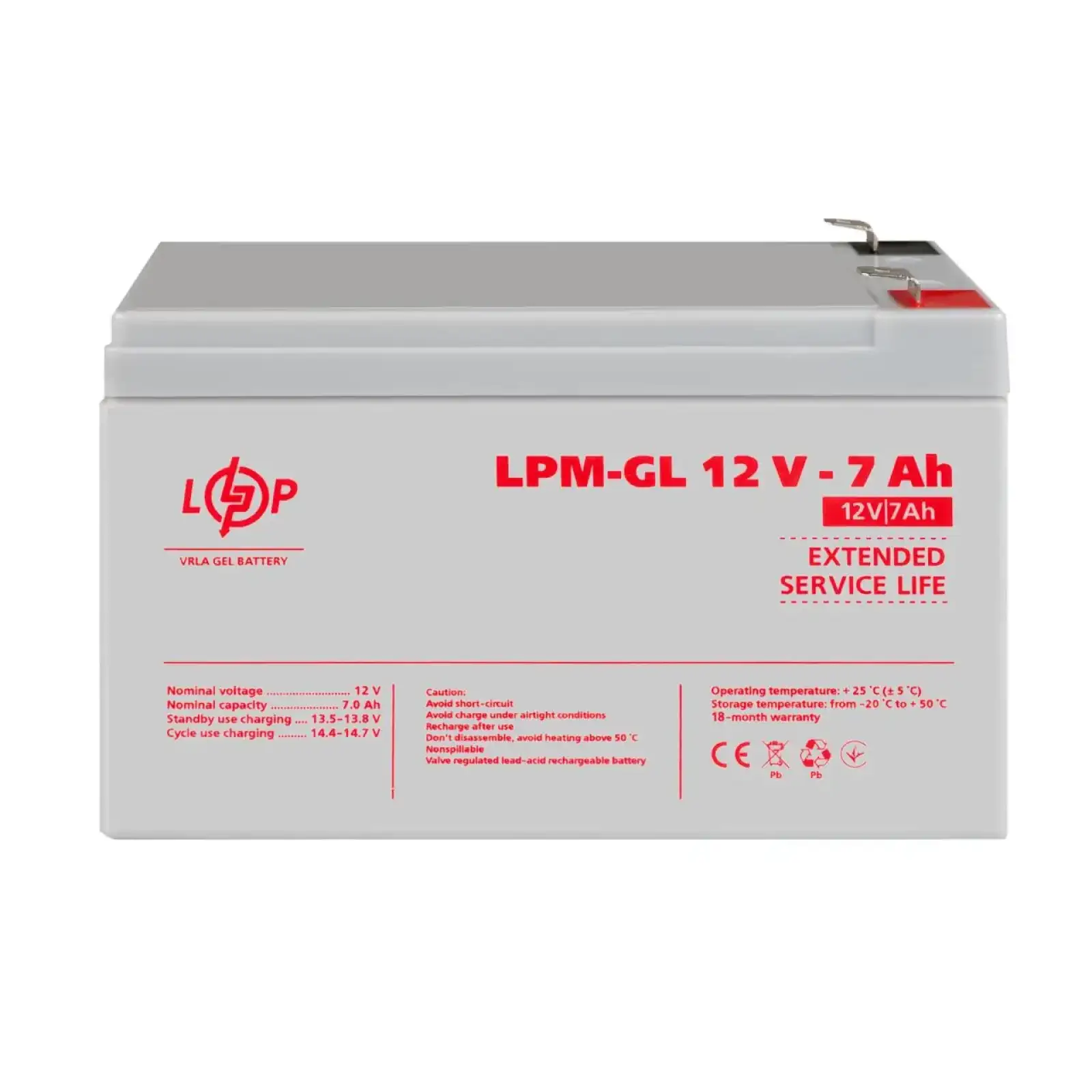 Аккумулятор гелевый LPM-GL 12V - 7 Ah Уценка 08/24 LogicPower UA
