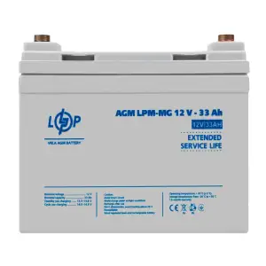 Аккумулятор мультигелевый LPM-MG 12V - 33 Ah + справа LogicPower UA
