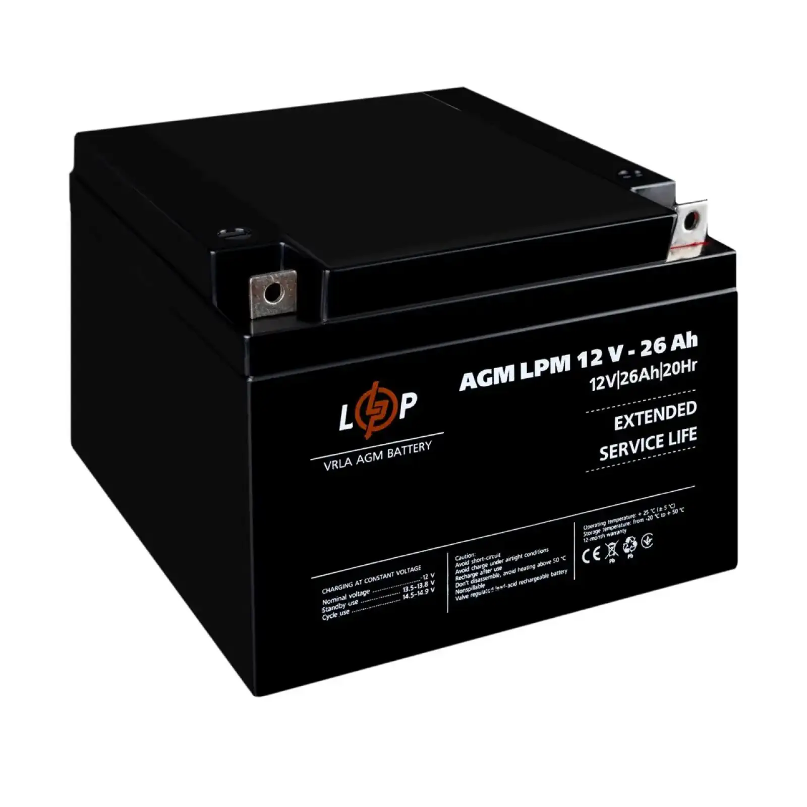 Аккумулятор AGM LPM 12V - 26 Ah LogicPower UA