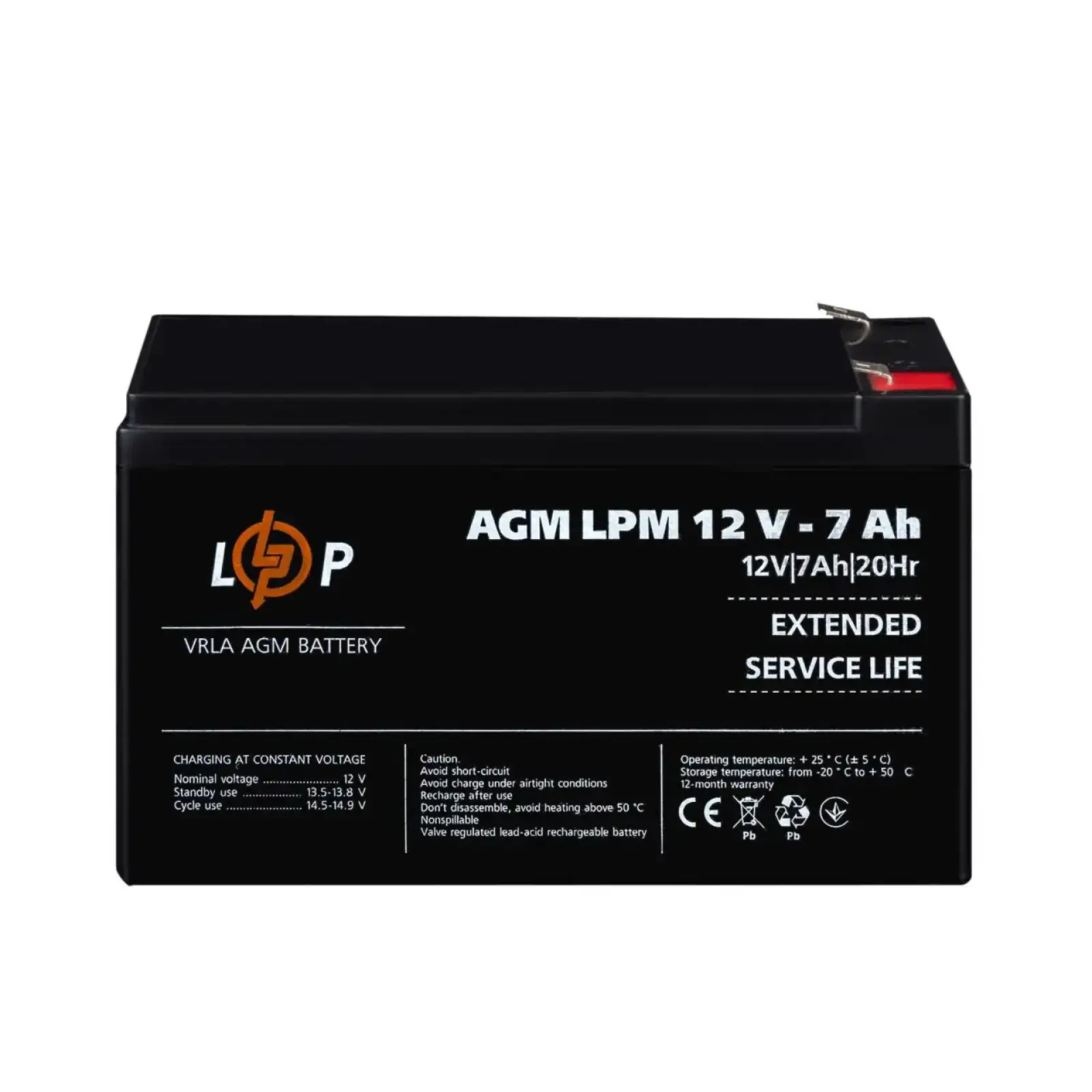 Аккумулятор AGM LPM 12V - 7 Ah LogicPower UA