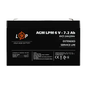 Аккумулятор AGM LPM 6V - 7.2 Ah LogicPower UA