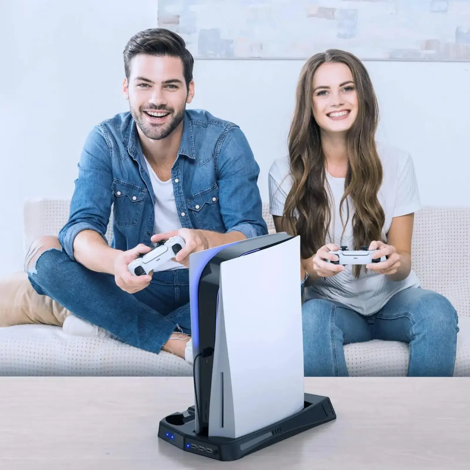 Вертикальна підставка для Sony PlayStation PS5 із відділенням під диски BYIT UA